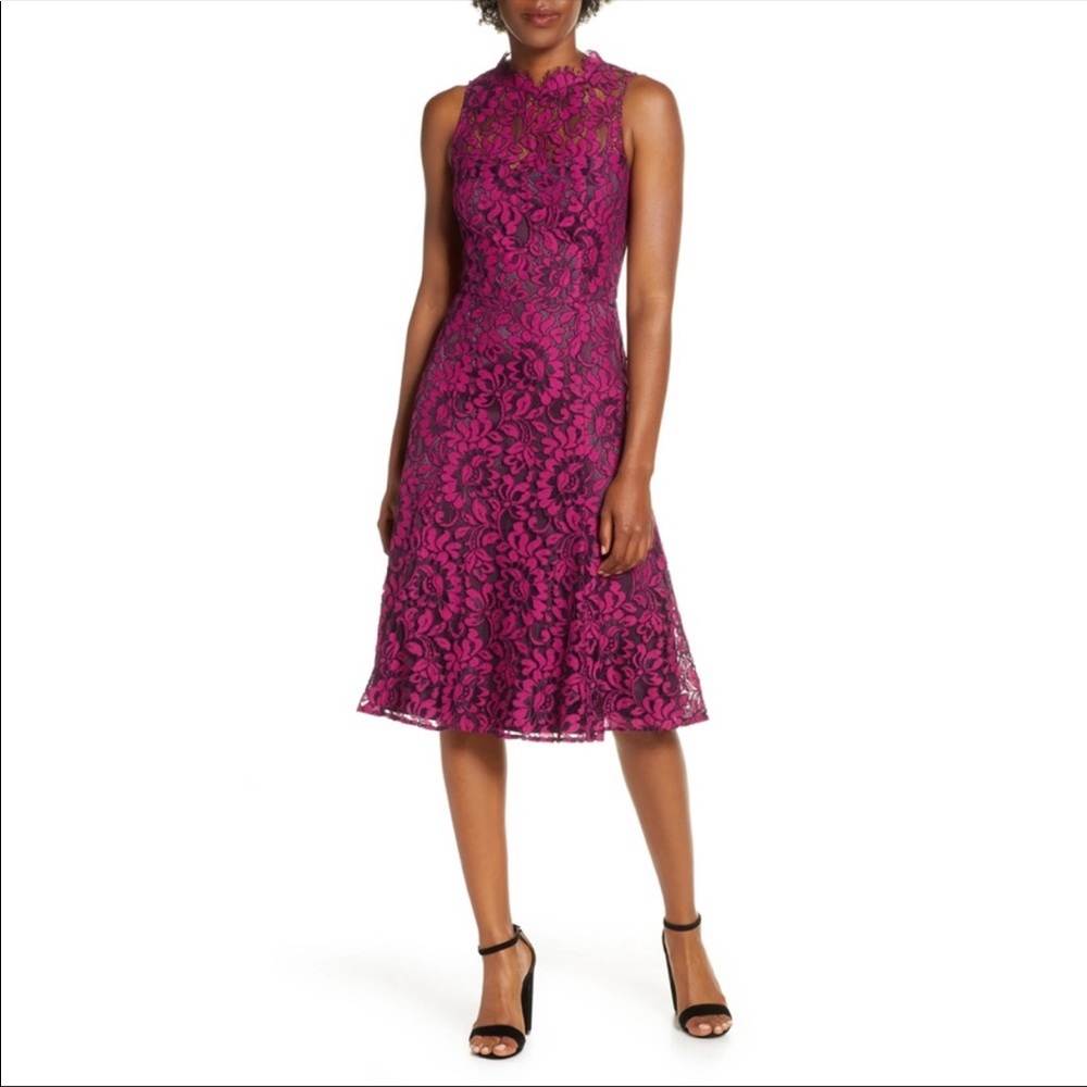 Eliza J fit and flare lace sleeveless dress Size 10